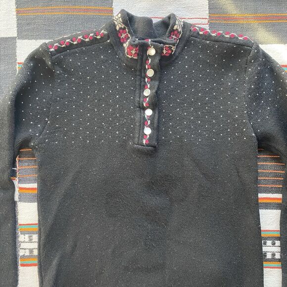 Vintage CB Sports Wool Womens Pullover Sweater. 1/4 Button.  Size 8. Hong Kong. - Picture 6 of 14